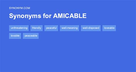 amicable antonyms|AMICABLE in Thesaurus: 1000+ Synonyms & Antonyms for .